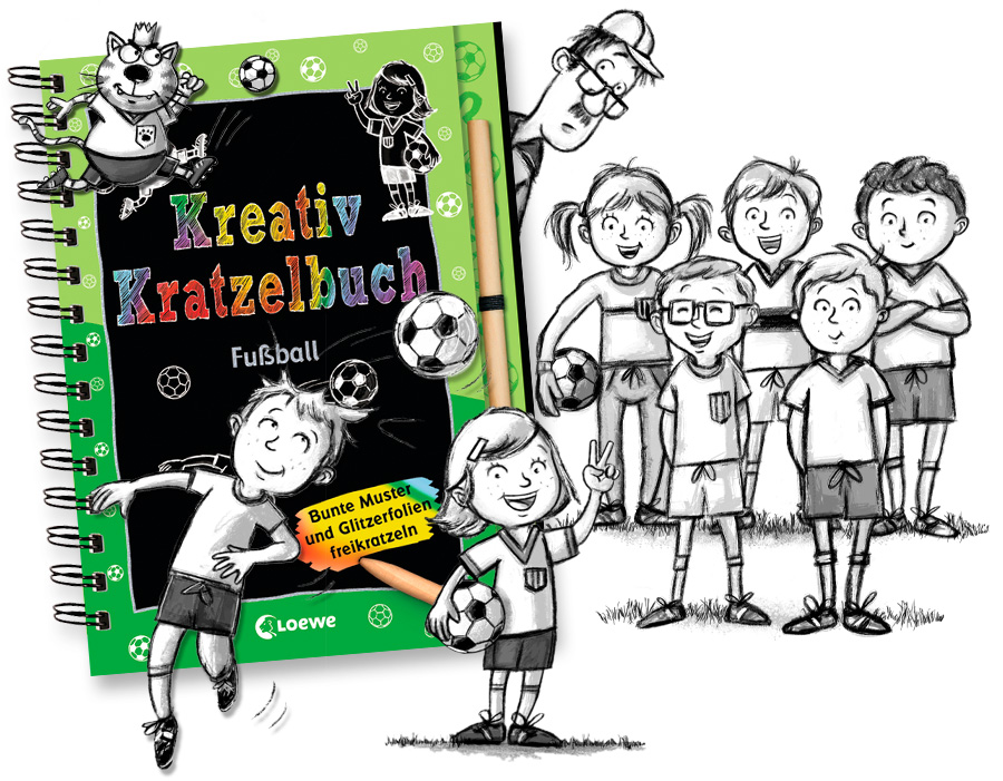 Buchcover Kreativ-Kratzelbuch: Fußball